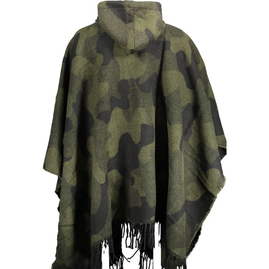Desigual | Chic Contrasting Poncho with Hood and Zip Details| McRichard Designer Brands   