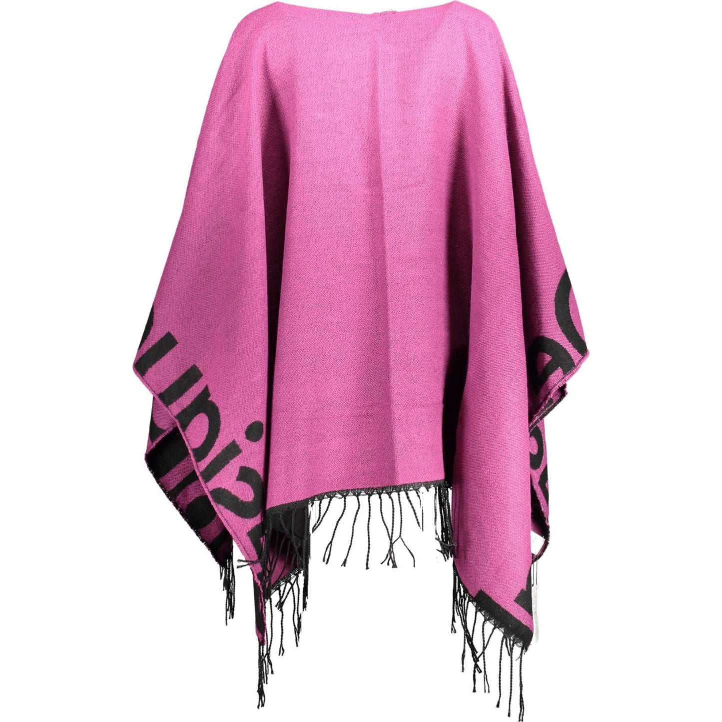 Desigual Chic Purple Poncho with Contrasting Details chic-purple-poncho-with-contrasting-details