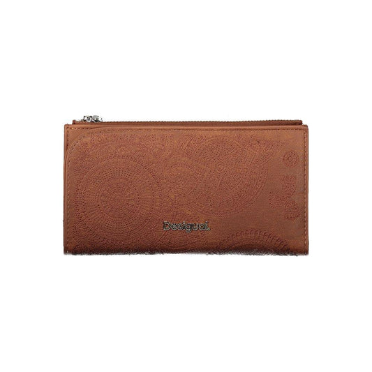 Desigual | Elegant Brown Two-Compartment Wallet| McRichard Designer Brands   