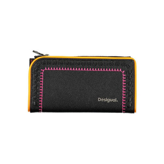 Desigual | Elegant Black Two-Compartment Wallet| McRichard Designer Brands   