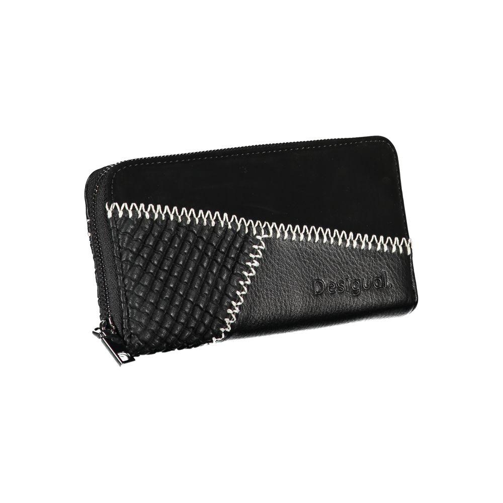 Desigual | Elegant Black Polyethylene Wallet with Ample Space| McRichard Designer Brands   