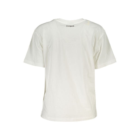 Desigual | White Cotton Tops & T-Shirt| McRichard Designer Brands   