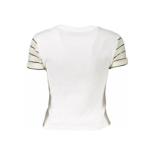 Desigual Chic White Printed Tee with Contrast Detail chic-white-printed-tee-with-contrast-detail