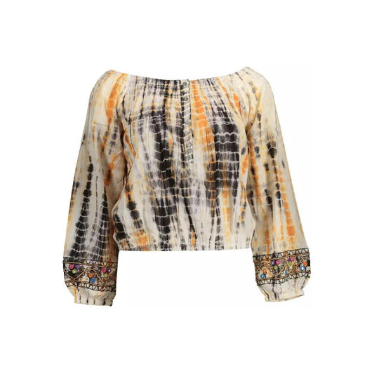Desigual Chic Beige Long-Sleeved Logo Top with Contrasts chic-beige-long-sleeved-logo-top-with-contrasts
