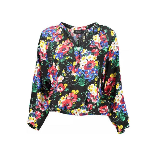 Desigual Vibrant V-Neck Buttoned Top with Elastic Waist vibrant-v-neck-buttoned-top-with-elastic-waist