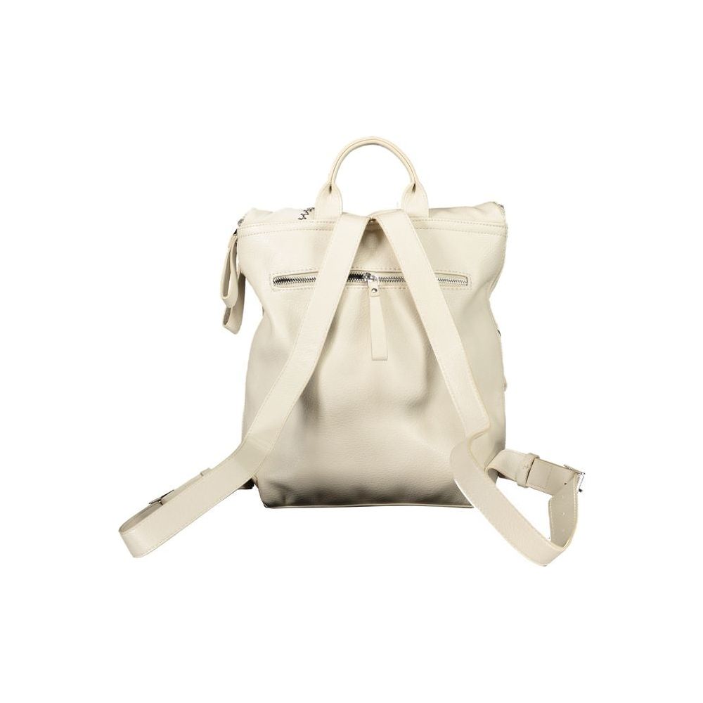 Desigual Beige Chic Backpack with Contrasting Details beige-chic-backpack-with-contrasting-details