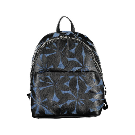 Chic Black Contrast Detail Backpack