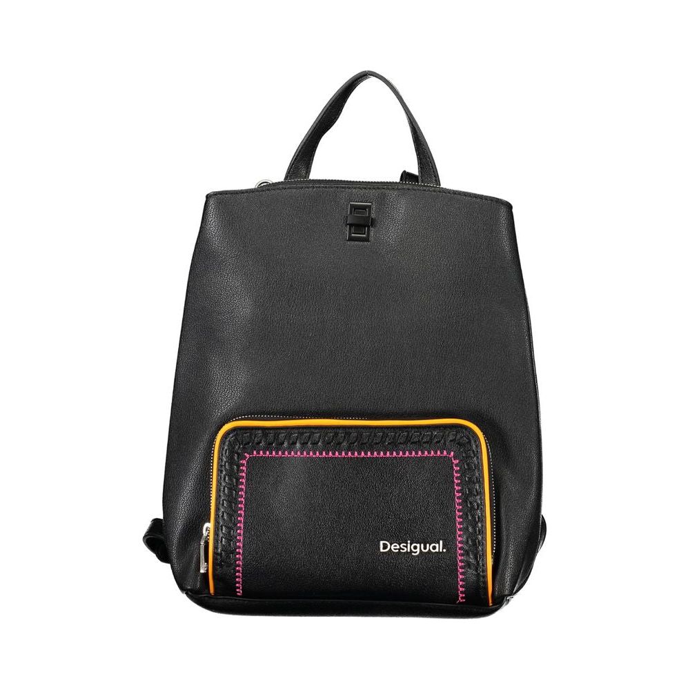 Desigual | Elegant Black Multi-Compartment Backpack| McRichard Designer Brands   