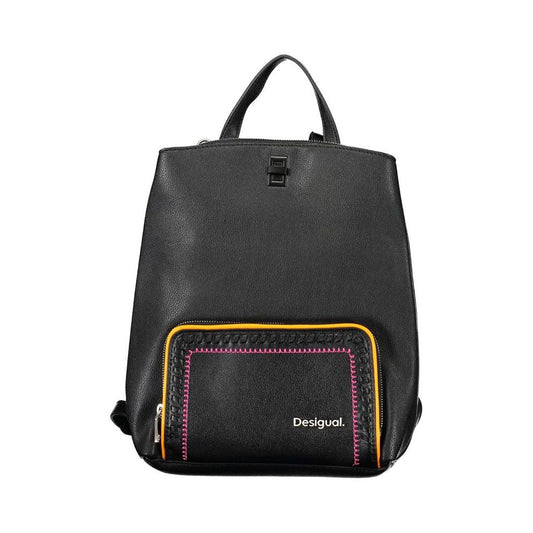 Desigual | Elegant Black Multi-Compartment Backpack| McRichard Designer Brands   