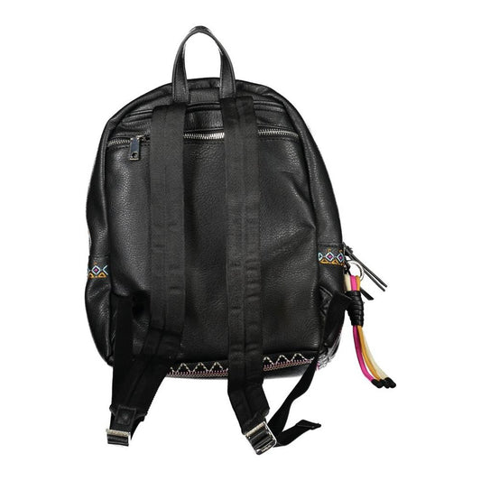 Desigual | Chic Black Contrast Detail Backpack| McRichard Designer Brands   
