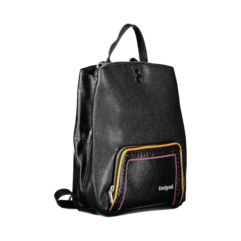 Desigual Elegant Black Multi-Compartment Backpack elegant-black-multi-compartment-backpack
