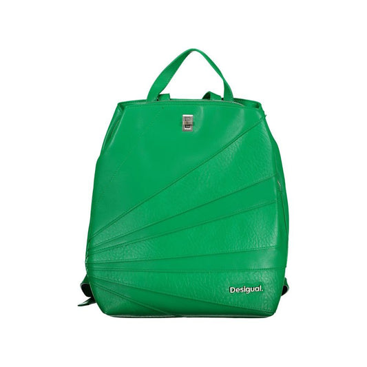 Desigual | Chic Green Backpack with Contrast Details| McRichard Designer Brands   
