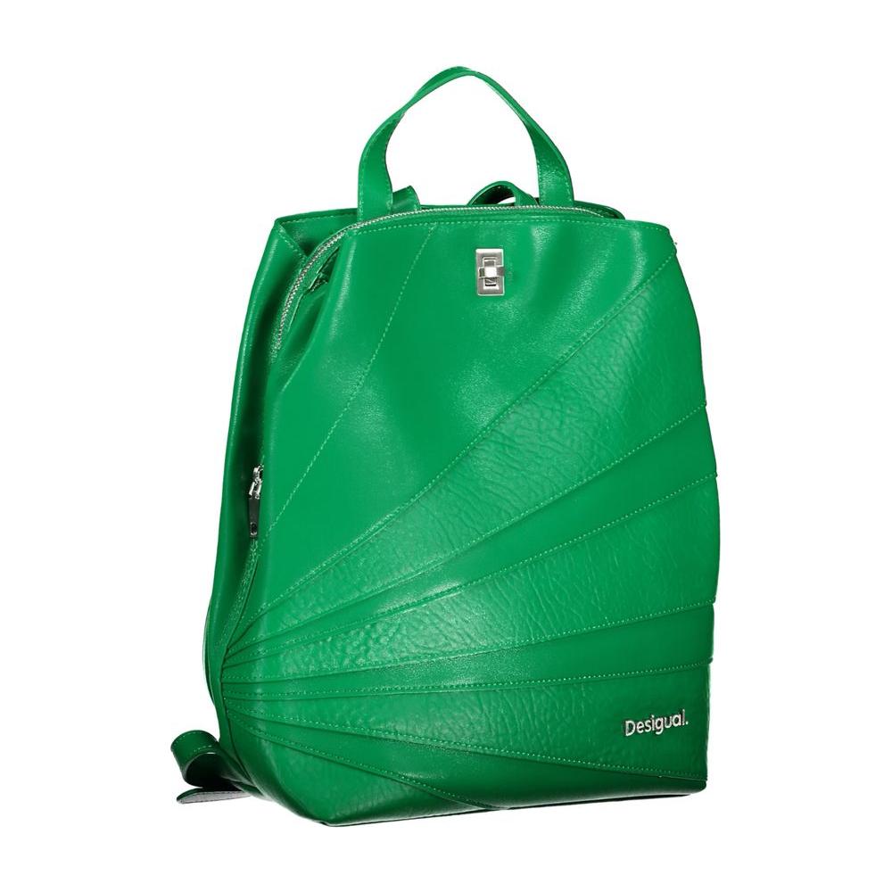 Chic Green Backpack with Contrast Details