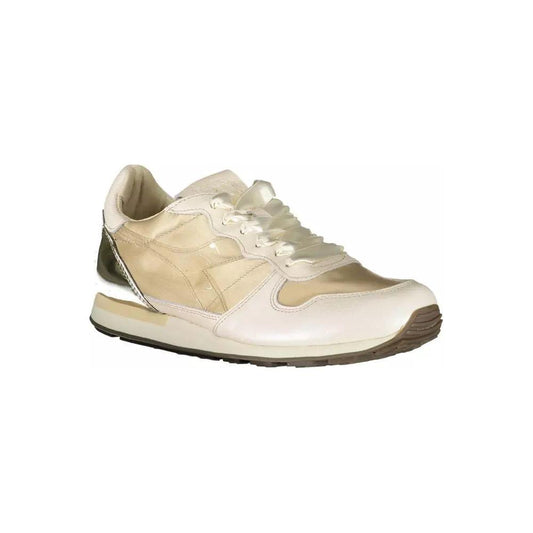 Beige Lace-Up Sneaker with Contrasting Details