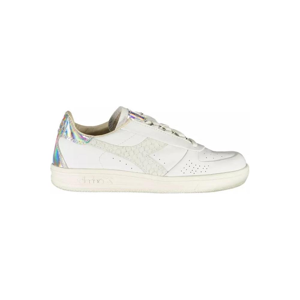 Diadora Chic White Lace-Up Sneakers with Logo Accent chic-white-lace-up-sneakers-with-logo-accent-1