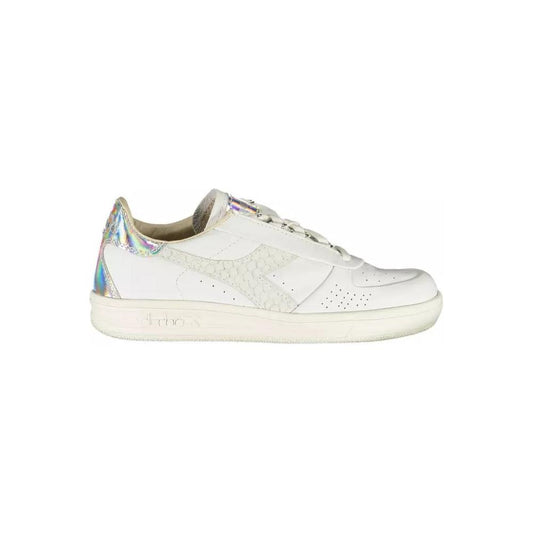 Diadora | Chic White Lace-Up Sneakers with Logo Accent| McRichard Designer Brands   