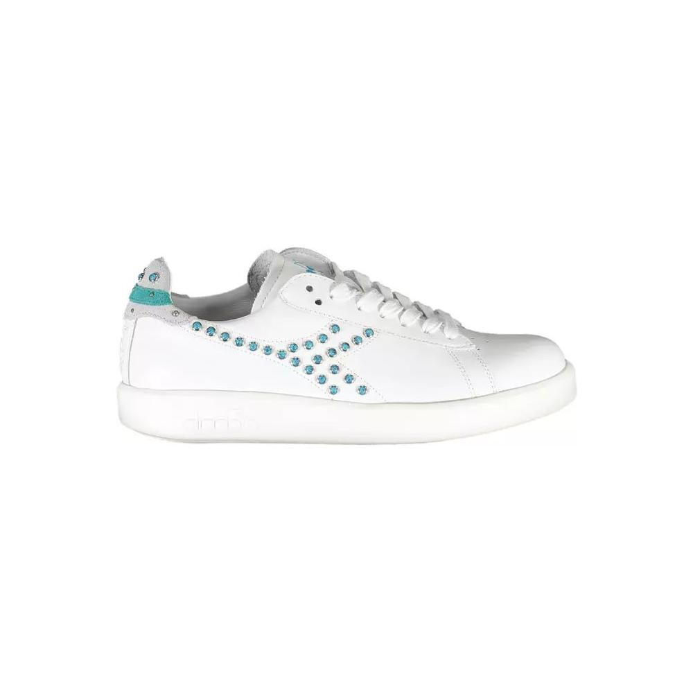 Diadora Chic White Lace-up Sneakers with Contrasting Accents chic-white-lace-up-sneakers-with-contrasting-accents