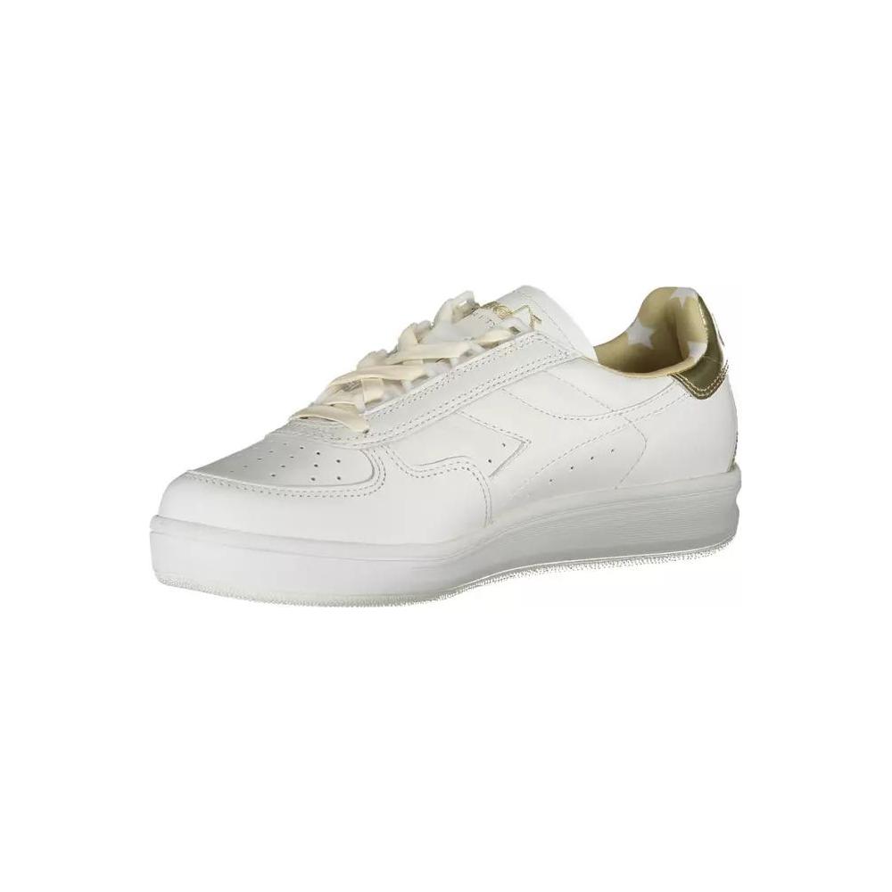 Diadora | Sleek White Lace-up Sports Sneakers| McRichard Designer Brands   
