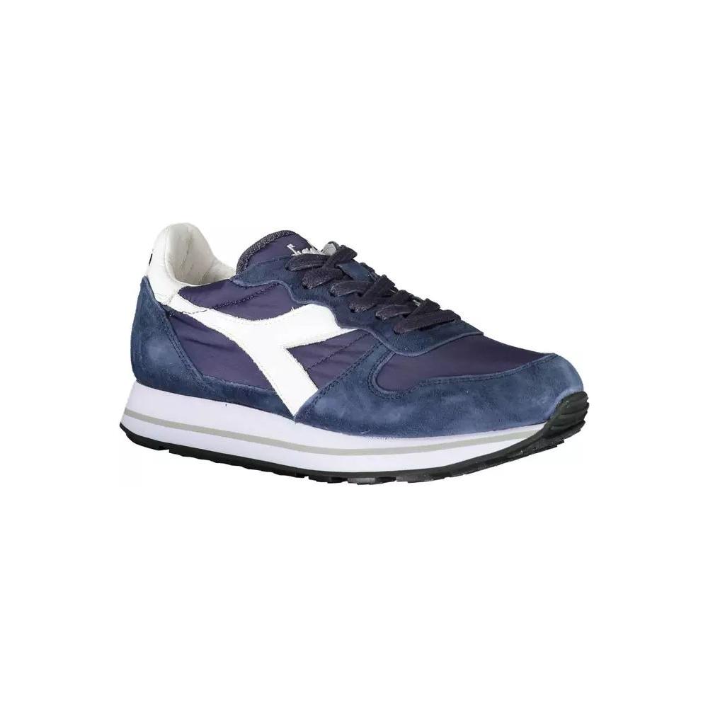 Diadora Elegant Blue Lace-Up Sneakers with Contrasting Details elegant-blue-lace-up-sneakers-with-contrasting-details