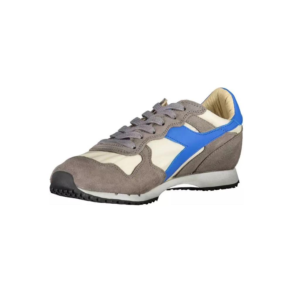Diadora Chic Gray Leather Blend Sneakers chic-gray-leather-blend-sneakers