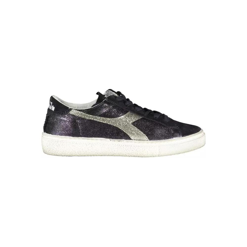 Diadora Elegant Black Lace-Up Sneakers with Contrasting Details elegant-black-lace-up-sneakers-with-contrasting-details