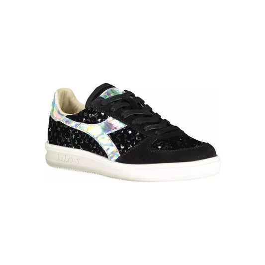 Diadora Chic Black Lace-Up Sneakers with Contrasting Details chic-black-lace-up-sneakers-with-contrasting-details