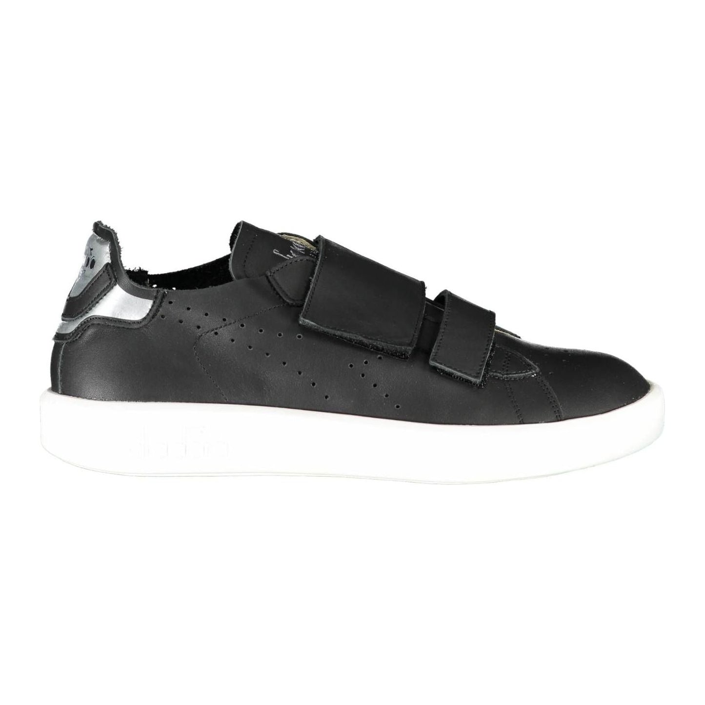 Diadora Sleek Black Leather Sneakers with Contrast Details sleek-black-leather-sneakers-with-contrast-details