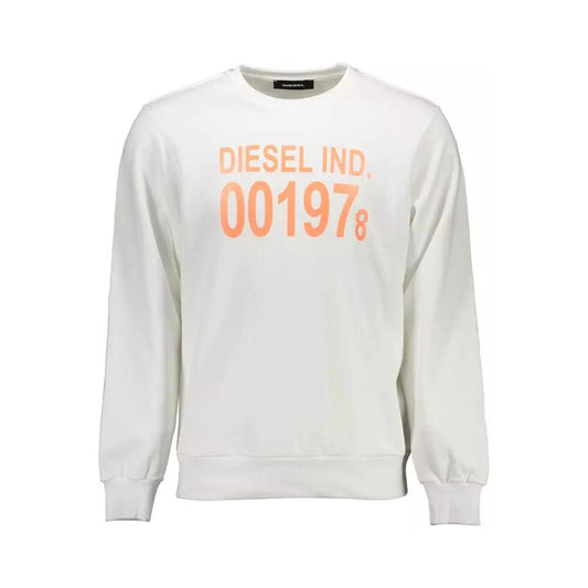 Diesel | Crisp White Printed Cotton Sweatshirt| McRichard Designer Brands   