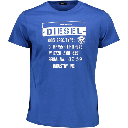 Diesel Sleek Blue Crew Neck Cotton Tee sleek-blue-crew-neck-cotton-tee