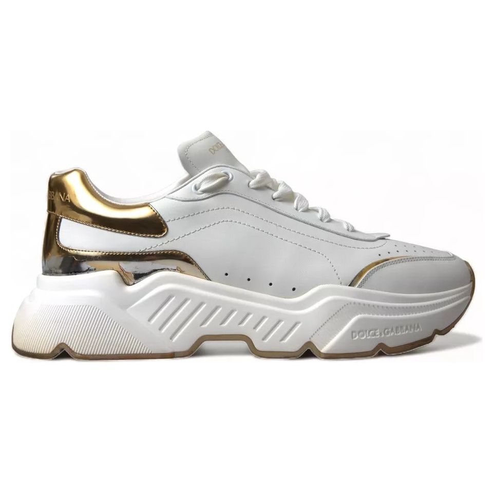 White Gold Leather Sport DAYMASTER Sneakers Shoes