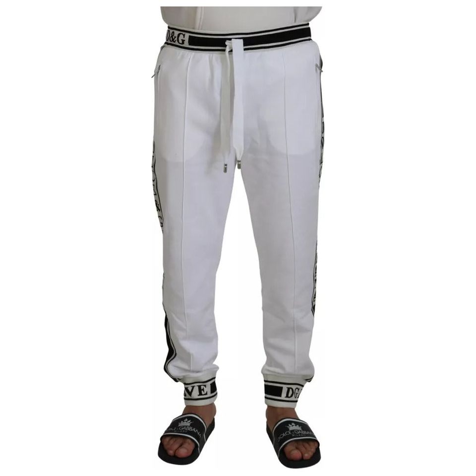 White Logo Jogger Jogging Cotton Pants