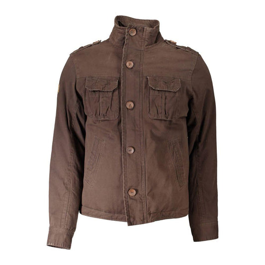 Eddy Wood | Brown Polyester Jacket| McRichard Designer Brands   