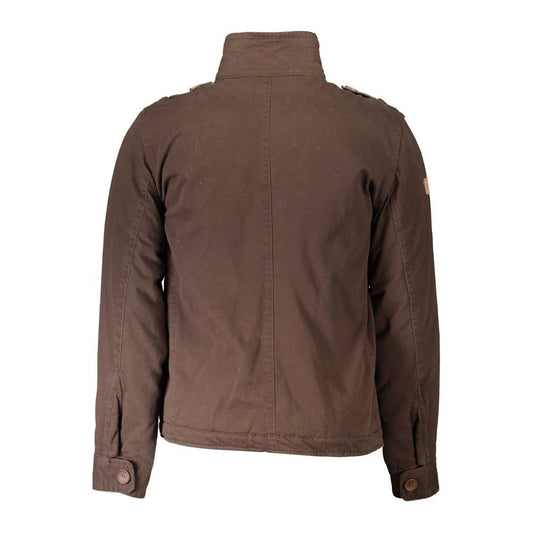 Eddy Wood | Brown Polyester Jacket| McRichard Designer Brands   