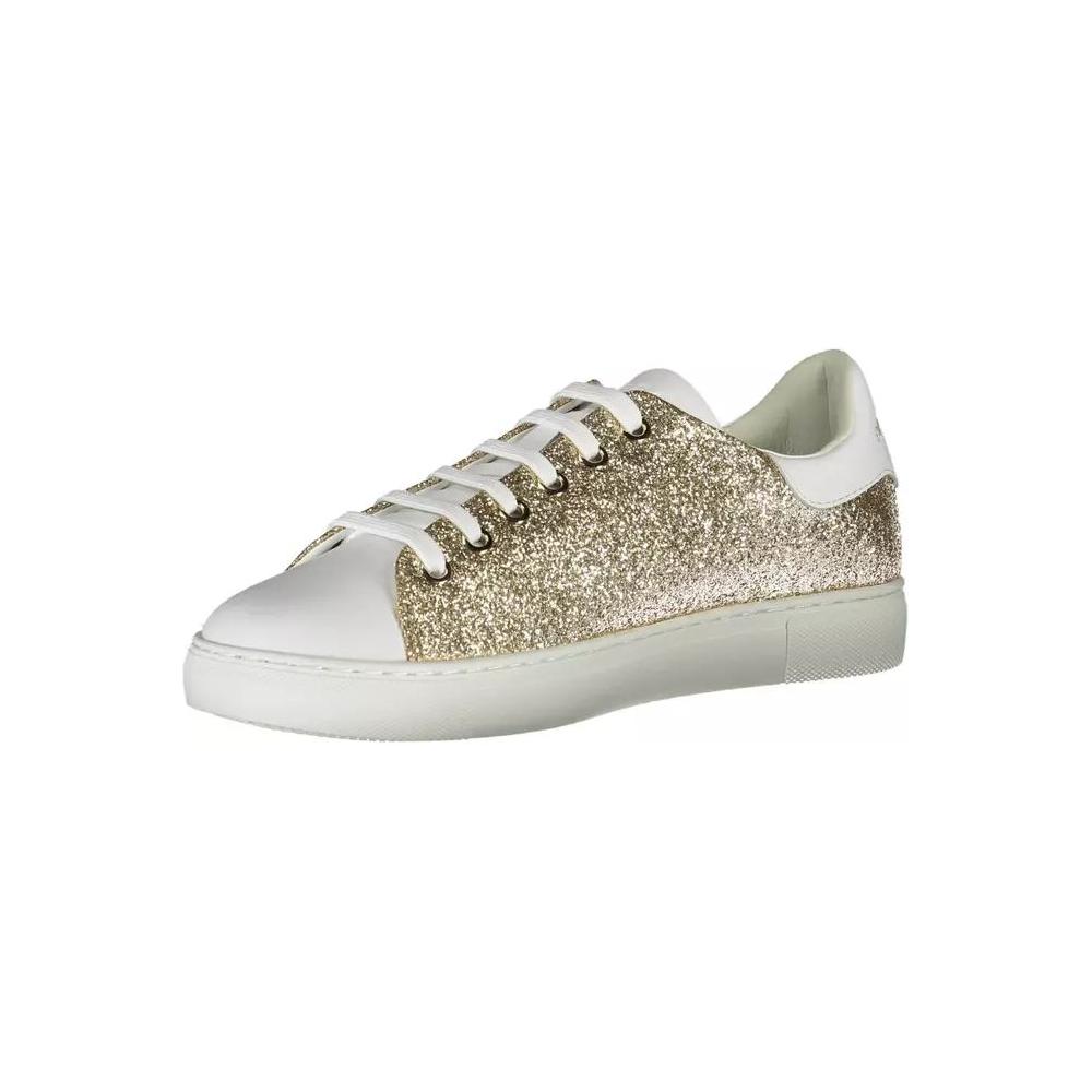 Emporio Armani Gleaming Gold Lace-Up Sport Sneakers gleaming-gold-lace-up-sport-sneakers