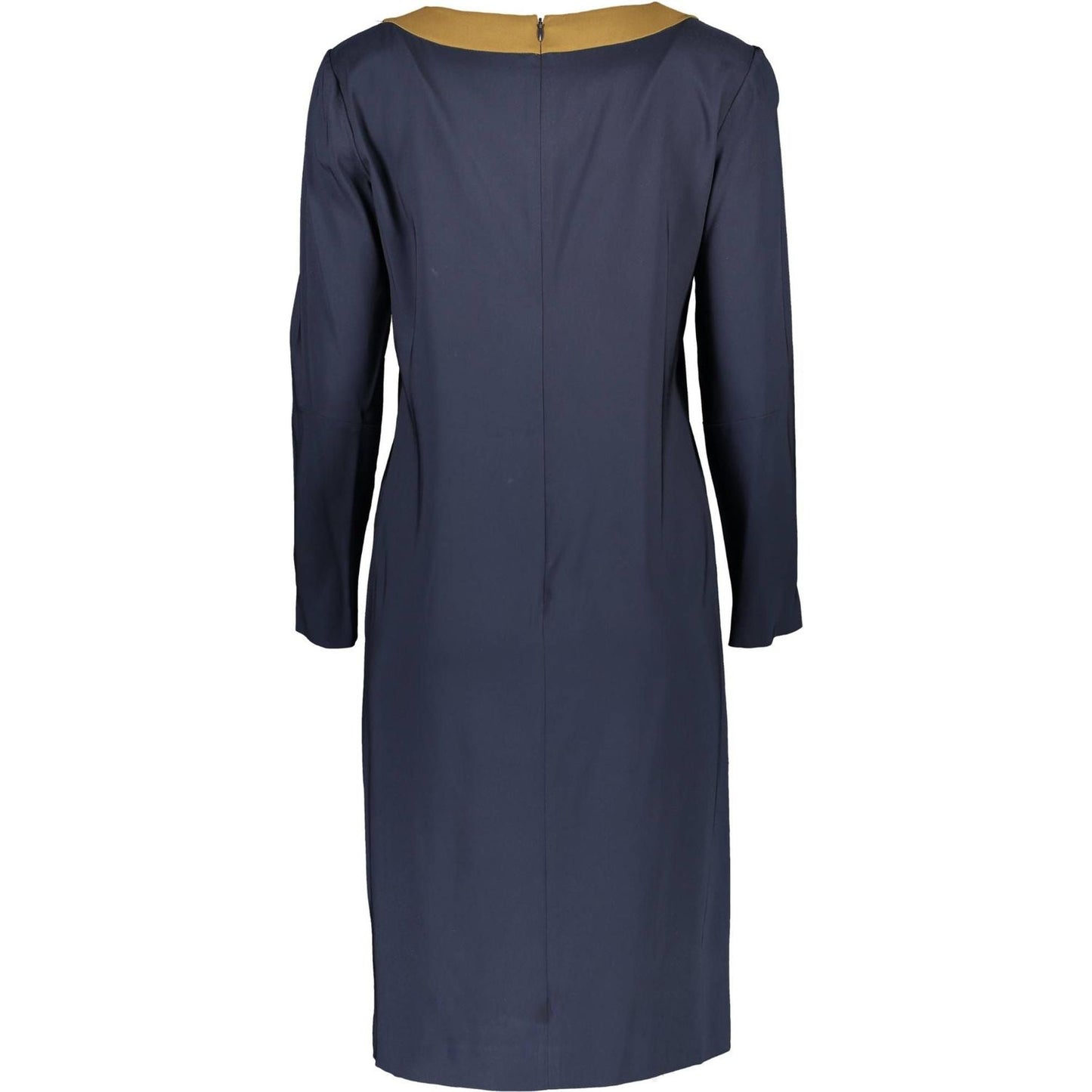 Gant Chic Blue Round Neck Dress with Contrasting Details chic-blue-round-neck-dress-with-contrasting-details