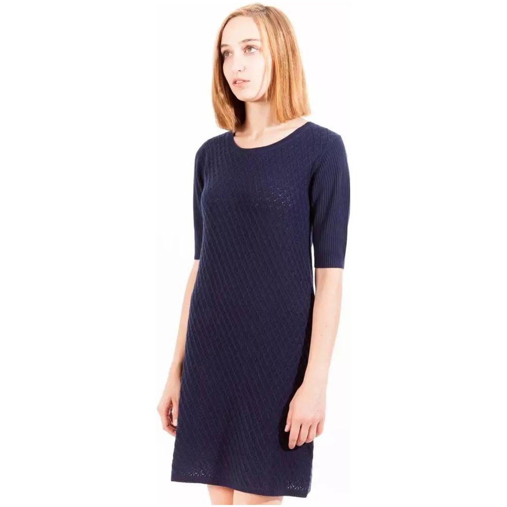 Gant | Chic Blue Wool-Cashmere Short Dress with Logo| McRichard Designer Brands   