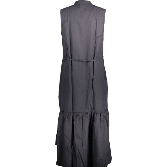 Elegant Sleeveless Buttoned Midi Dress