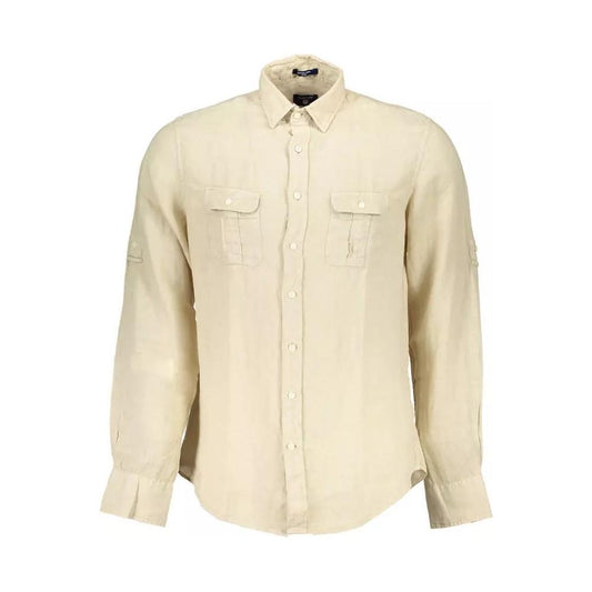 Gant Beige Linen Double Pocket Shirt beige-linen-double-pocket-shirt