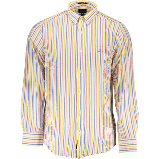 Gant | Elegant White Long-Sleeved Button-Down Shirt| McRichard Designer Brands   