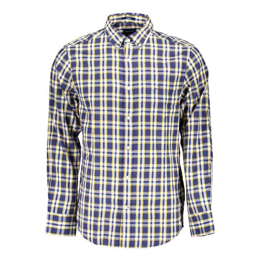Gant | Elegant Blue Cotton Button-Down Shirt| McRichard Designer Brands   