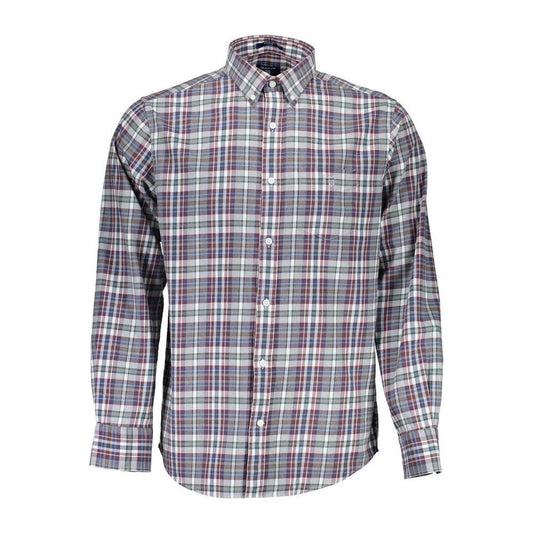Gant | Elegant Blue Cotton Button-Down Shirt| McRichard Designer Brands   