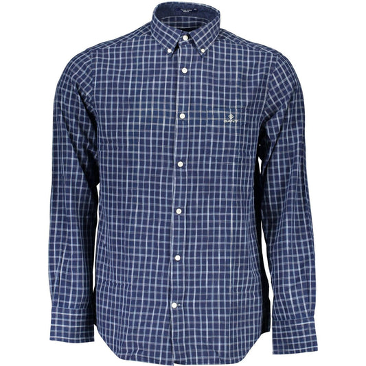 Gant | Elegant Blue Organic Cotton Shirt for Men| McRichard Designer Brands   