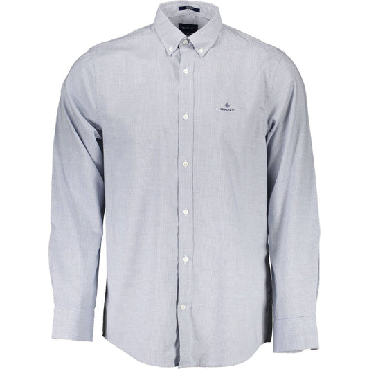Gant Elegant Organic Cotton Blend Blue Shirt elegant-organic-cotton-blend-blue-shirt