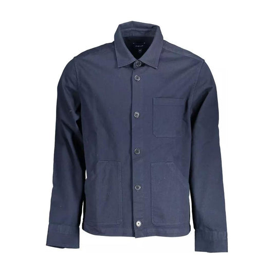 Gant | Elegant Long-Sleeved Blue Cotton Shirt| McRichard Designer Brands   