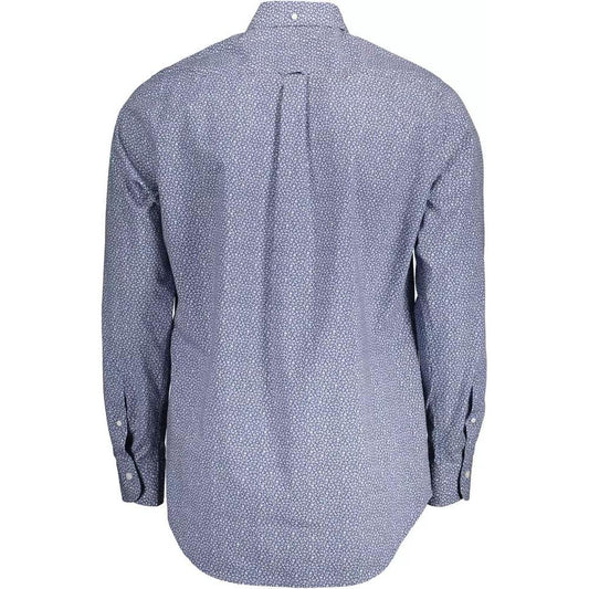 Gant | Elegant Blue Long-Sleeved Cotton Shirt| McRichard Designer Brands   