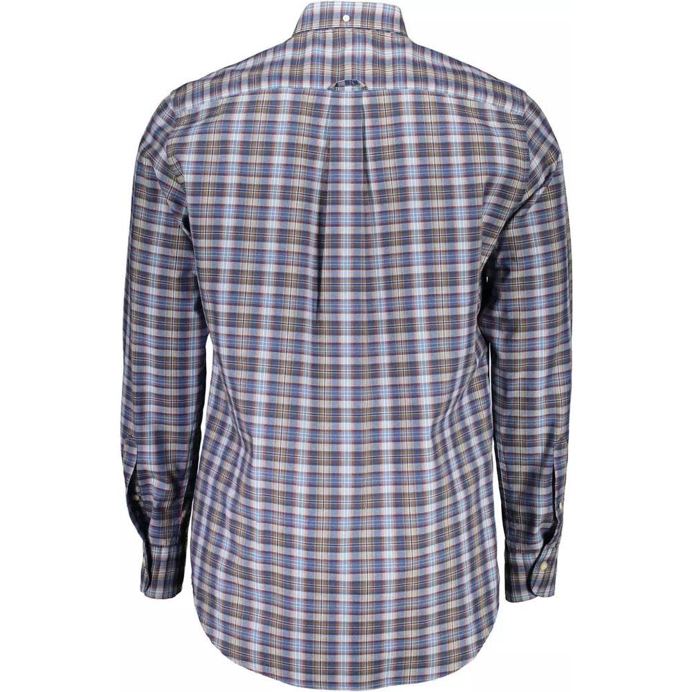 Gant Elegant Blue Button-Down Cotton Blend Shirt elegant-blue-button-down-cotton-blend-shirt