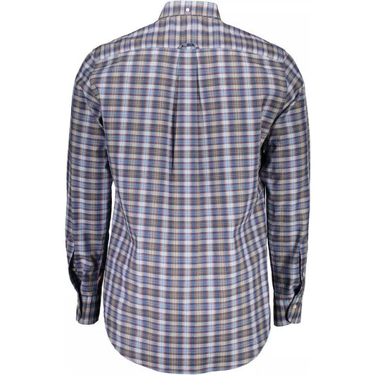 Gant | Elegant Blue Button-Down Cotton Blend Shirt| McRichard Designer Brands   