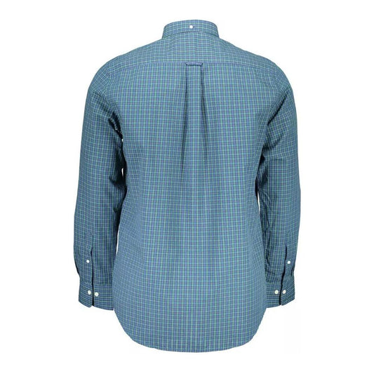 Gant | Elegant Blue Long Sleeve Cotton Blend Shirt| McRichard Designer Brands   