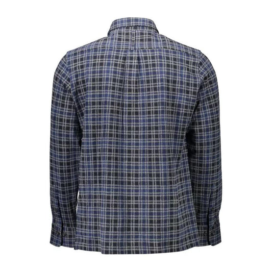 Gant | Elegant Long-Sleeved Blue Cotton Shirt| McRichard Designer Brands   