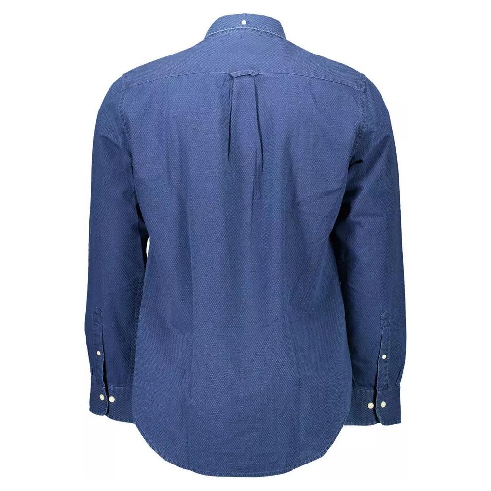 Gant Blue Cotton Regular Fit Men's Shirt blue-cotton-regular-fit-mens-shirt